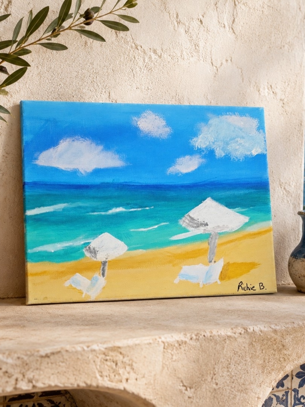 Blue & Turquoise Beach Canvas Art